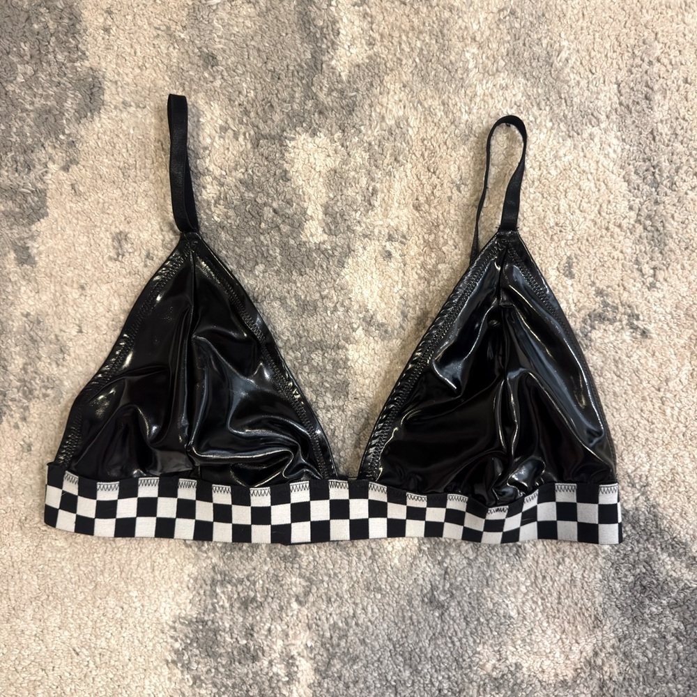 Hot Topic Black and White Checkered Bralette